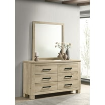 Oakglen 6-drawer Bedroom Dresser and Mirror Weathered Oak