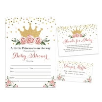 Inkdotpot Set Of 30Gender Reveal Baby Shower Invitations-Diaper Raffle Tickets And Baby Shower Book Request Cards Princess Invites Its A Boy Its A Girl