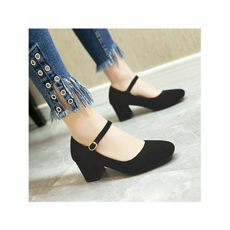 

Harsuny Women s Dress Pumps Low Chunky Block Heels Round Toe Party Office Shoes