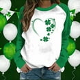 thumbnail image 4 of Xuyuer St. Patrick's Day Sweatshirt for Women Irish Shamrock Pullover Shirts Tops Raglan Sleeve Lucky Leaf Clover Shirt, 4 of 7