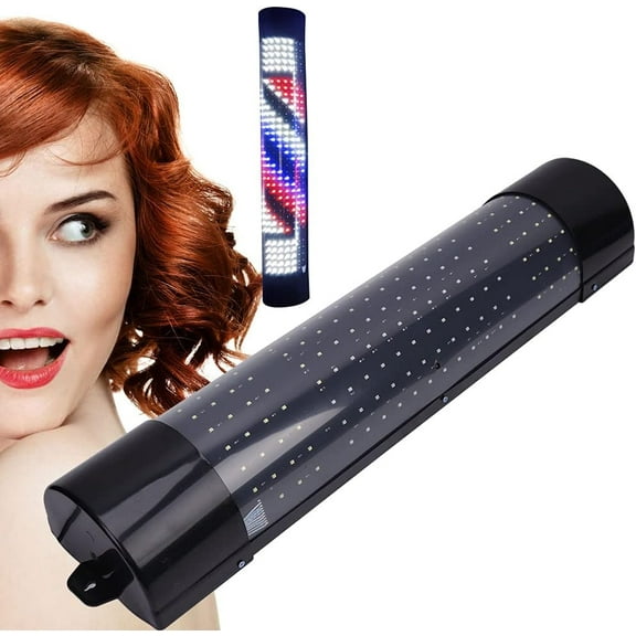 Barber Pole LED Light Upthehill Barber Pole Rotating LED Strips Light Barber Shop Rotating Pole Light Hair Salon Sign Wall Lamp Red Blue White Stripes