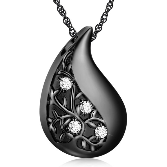 Tree of Life Urn Necklaces for Ashes for Women Men Teardrop Cremation Jewelry Memorial Human Ashes Pendant