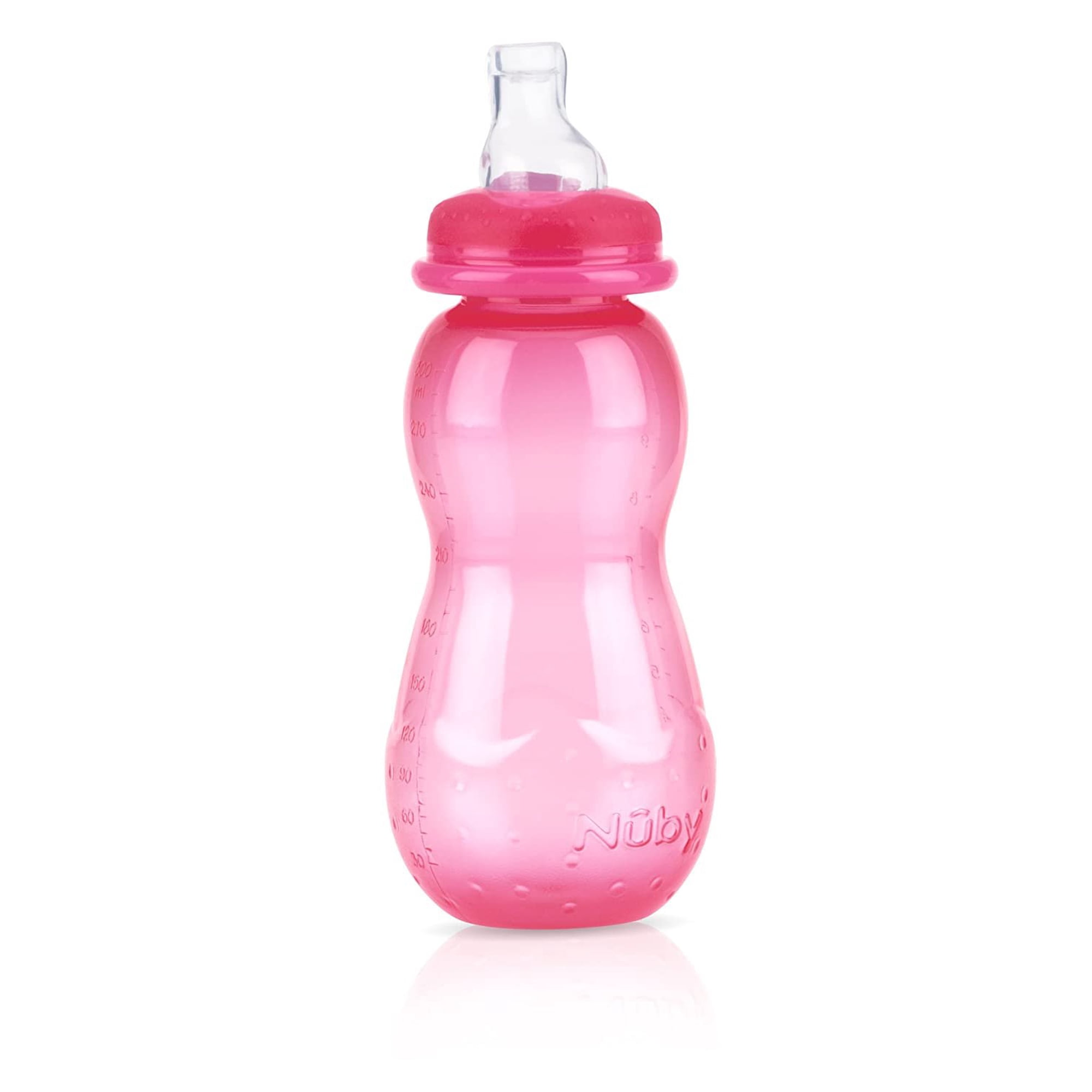 Nuby 3 Stage Bottle, 11 Ounce, Pink