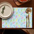 thumbnail image 2 of Easter and Bunnies Blue Stripe Pattern Summer Placemats Set Of 4, 12x18 Inch Linen Kitchen Mats, Non-Slip Heat Resistant Washable, 2 of 5