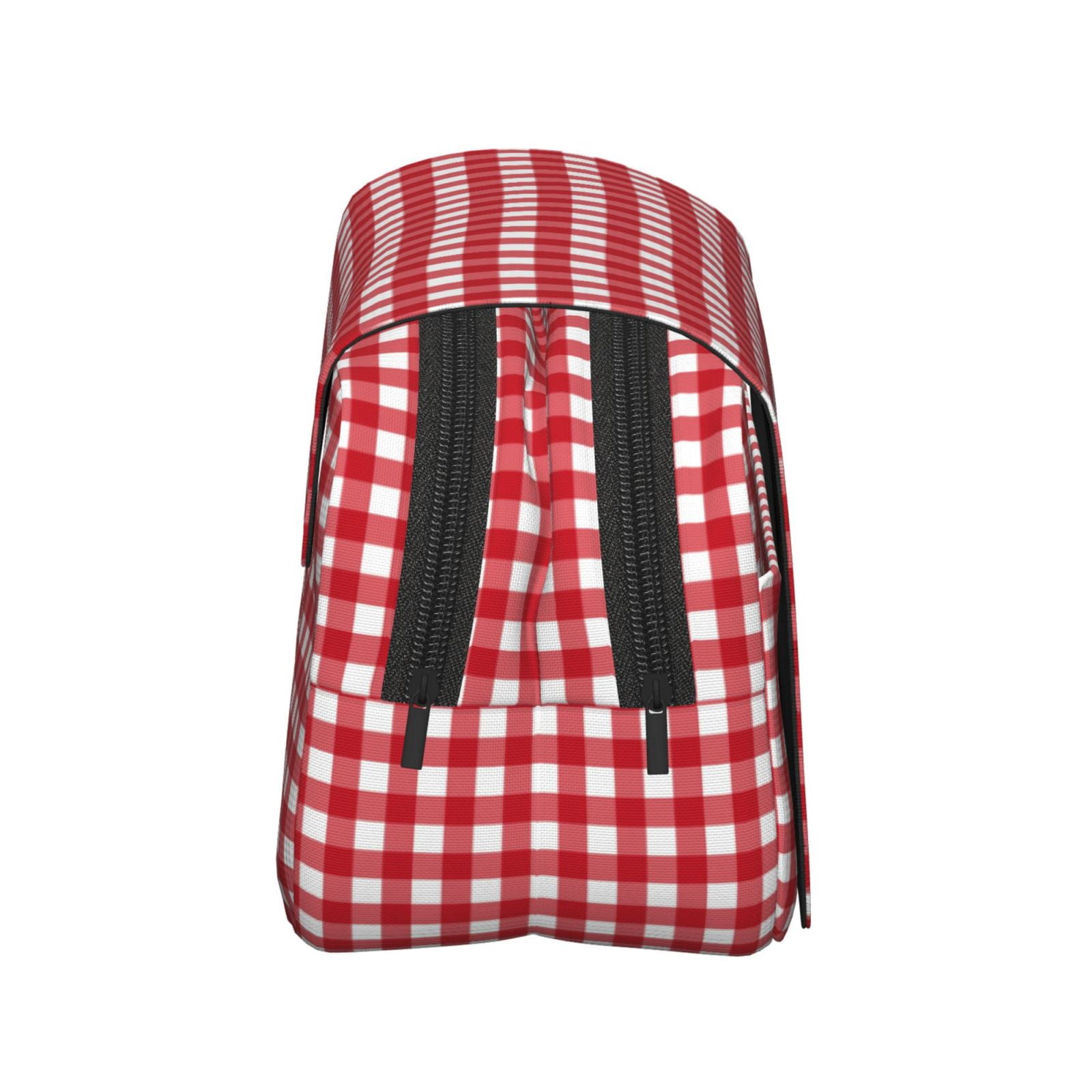 Rateoe Red Checkboard Pattern Double Clamshell Pen Case, Storage Organizer with Two Zipper Compartments– Holds Up to 50 Pencils & Pens
