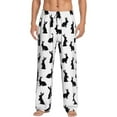 thumbnail image 2 of Goofa Black Rabbit Printed Soft Pajama Pants for Men, Wide Leg Comfy Casual Lounge Yoga Pants-, 2 of 9