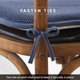 thumbnail image 3 of Elegant Comfort Chair Cushion Covers with Ties and Non Skid Rubber Backing-Thick Memory Foam - Soft Cushion Pad- Rounded Square Seat Cover-16 x 16 Inches- Honeycomb Textured Pattern, Set of 8, Navy, 3 of 4