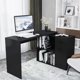 thumbnail image 5 of 68 inch L-Shaped Rotating Computer Desk with Storage Shelves Modern Executive Corner Office Desk with 2 Drawers and File Cabinet My Lux Decor Round, 5 of 8