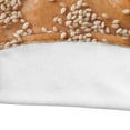 thumbnail image 4 of Pastry Round Blanket, Bagel with Sesame Seeds and Cheese Between Sandwich Bakery Good Food, Cozy Plush for Indoor & Outdoor Use Novelty Gift Idea, 71" Round, Pale Brown White Eggshell, by Ambesonne, 4 of 6