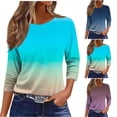 thumbnail image 2 of ShiShine 3/4 Length Sleeve Womens Tops Casual Crewneck Shirts Loose Fit Basic Tees Trendy Printed Tunic Blouses, 2 of 6