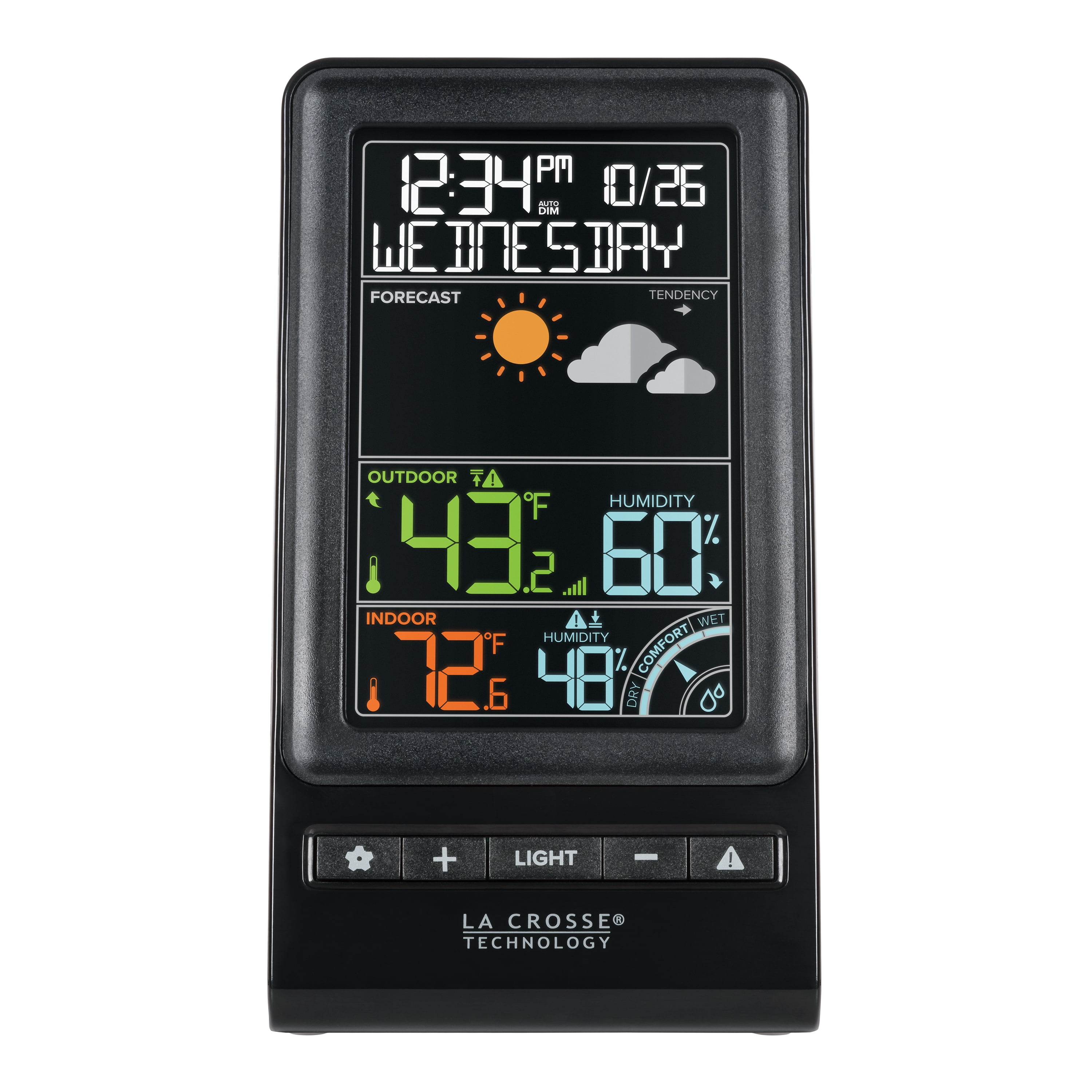 La Crosse Technology Black Digital Multi-Color LCD Wireless Weather Station, 308-1415C
