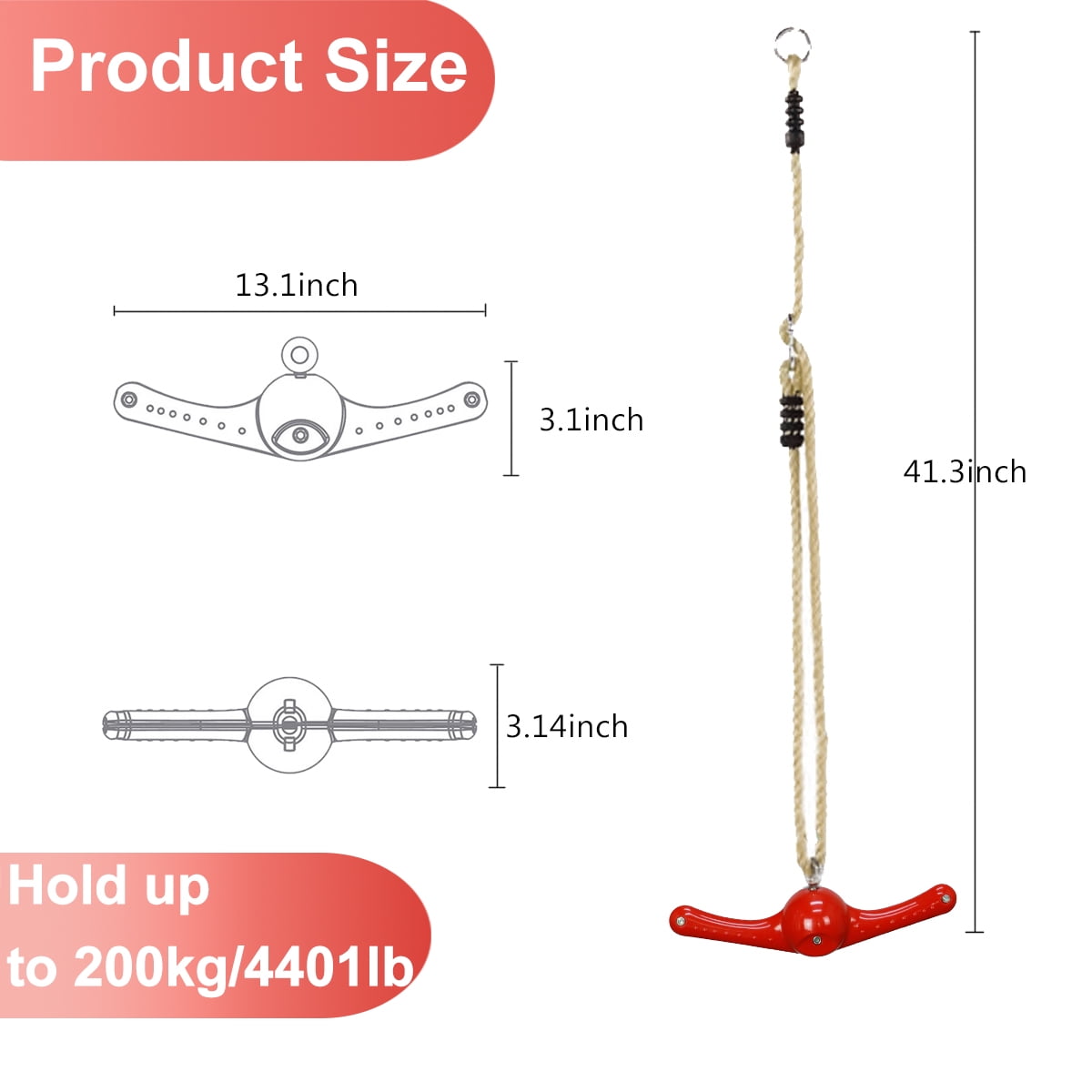 Celawork, Ninja Swing Set, 360¬∞ Spinning Handles, Kids Age 4-12