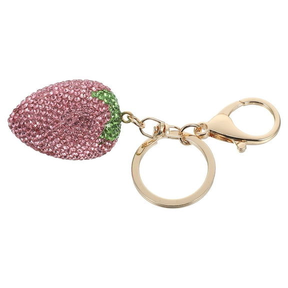 KALLORY Durable Strawberry Purse Charms in Pink for Women Stylish Zinc Alloy for Handbags 1Pack