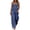 424#Blue, variant on Linen Overalls for Women Loose Fit Straps Bib Jumpsuits Square Neck Wide Leg Gardening Overalls w/Pockets Black XL
