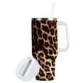 thumbnail image 2 of JSTEL Leopard Print Cheetah 40 oz Tumbler Stainless Steel Water Bottle Vacuum Insulated Cup with Straw Lid & Handle For Travel Car Cup Holder, 2 of 8