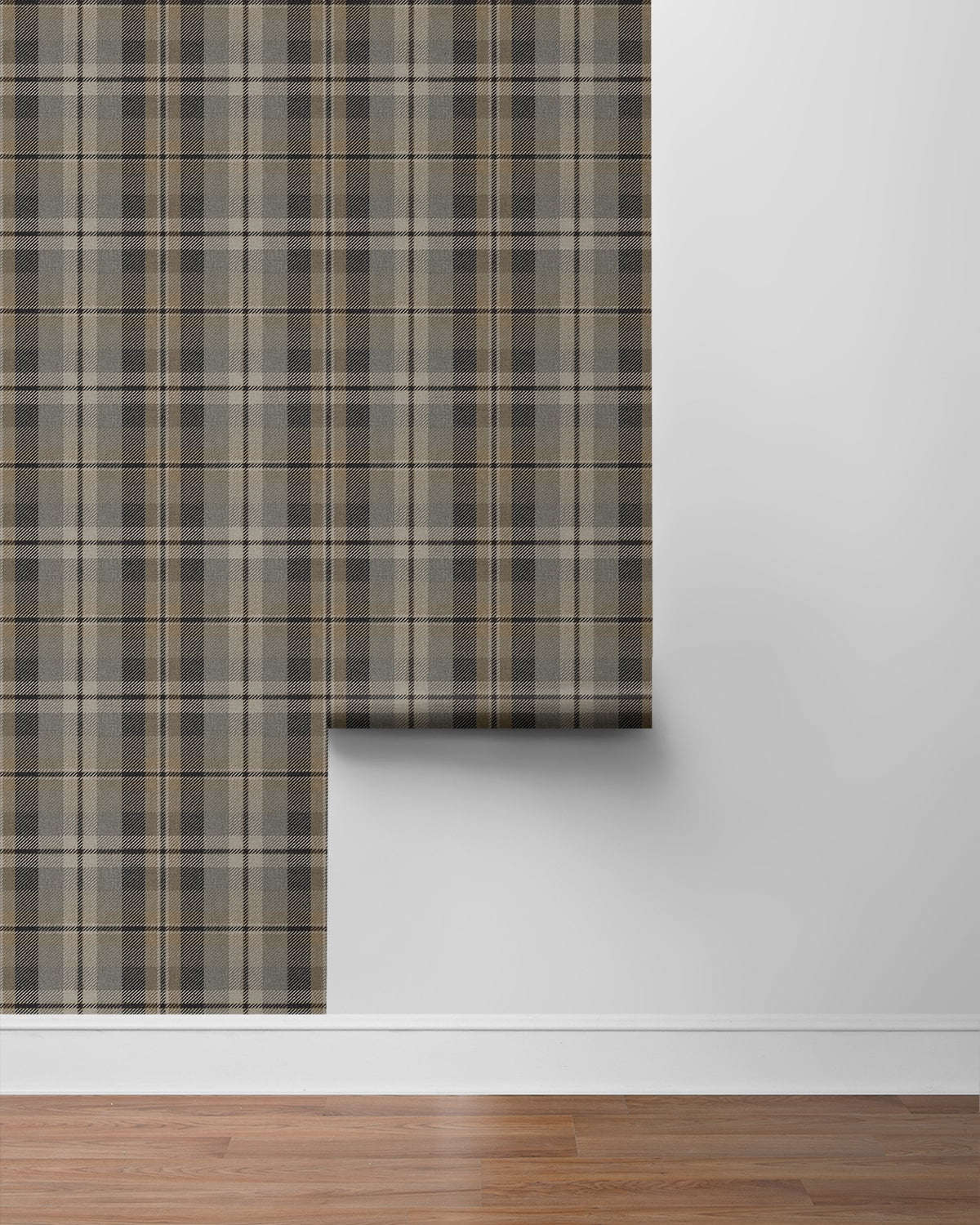 Harry & Grace Cliffside Thornbury Tailored Plaid Peel and Stick Wallpaper - 20.5 in. W x 18 ft. L Roll