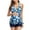 00 # Blue, variant on REORIAFEE Tankini for Women Swimwear Modest Tankini Loose Fit Retro Beachwear Flower Swimsuit Beautiful Woven Sling Bikini Boxer Two Piece Split Swimsuit Blue L