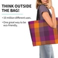 thumbnail image 2 of Disketp Purple Yellow Buffalo Plaid Bolsa Tote Estampada para Mujer, Bolso de Hombro y de Mano para Compras y Viajes, 2 of 8