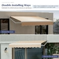 thumbnail image 5 of Topbuy Retractable Awning W/ Aluminum Frame Sun/Water Protection W/ PA Coating Manual Control Hand Crank Angle Adjustable Design Beige, 5 of 10