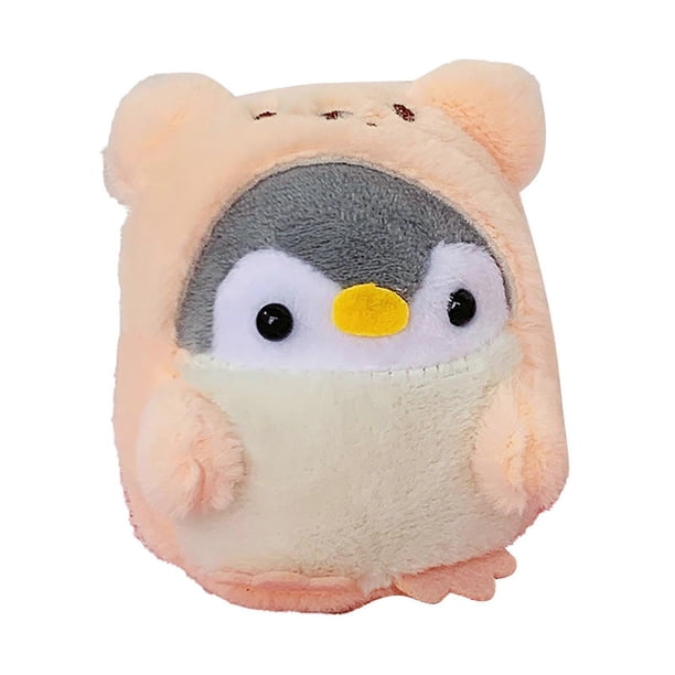 Cute Penguin Keychains Mini Cute Stuffed Penguin in Bear Costume Dressed Plush Toys Keychain for Boys Girls Pink