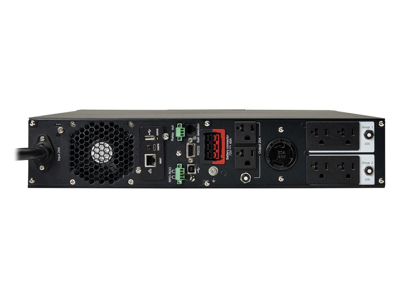 Tripp Lite series SmartOnline 3000VA 2700W 120V Double-Conversion UPS - 7 Outlets, Extended Run, Network Card Included, LCD, USB, DB9, 2U Rack/Tower