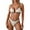 Beige, variant on hoksml Women's Bikini Sets Two Piece Cheeky Swimsuits Neck Sexy Corrugated Cutout String Split Bathing Suits Summer Clearance