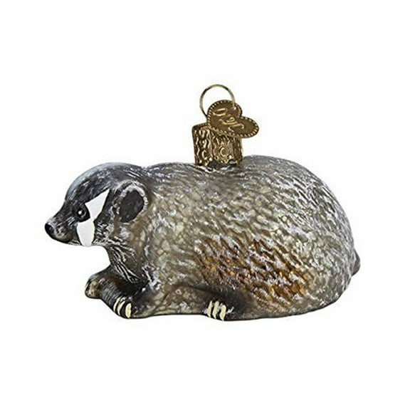 Old World Christmas Vintage Inspired Badger Holiday Ornament Glass