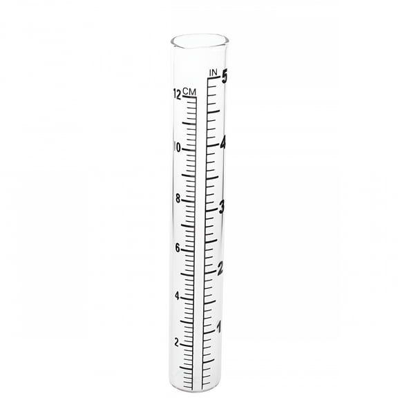 GJX 12cm Glass Flat Bottom Rain Gauge Test Tube with Scale