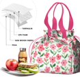 thumbnail image 4 of Pioneer Flower Floral Print Pattern Drawstring Lunch Bag Women - Drawstring Lunch Bag Insulated for Work Office - Stain-Resistant Large Lunchbags for Women with Multi-Pockets, 4 of 6