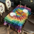 thumbnail image 2 of Colorful Tie Dye Pattern Rectangle Tablecloth 60"x120",Waterproof Polyester Rectangle Table Cloth, Wipeable Spillproof Polyester Tablecloth for Dining, Camping, Indoor and Outdoor, 2 of 6