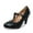 Black Black, variant on Women's Mary Jane Oxford Pumps - Cute Low Kitten Heels - Retro Round Toe Shoe with Ankle Strap