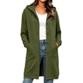 thumbnail image 2 of YFNNUP Women's Button Hoodies Long Tunic Sweatshirts Oversized Fleece Casual Long Sleeve Hoodie Jacket Coat with Pockets Army Green,M, 2 of 7