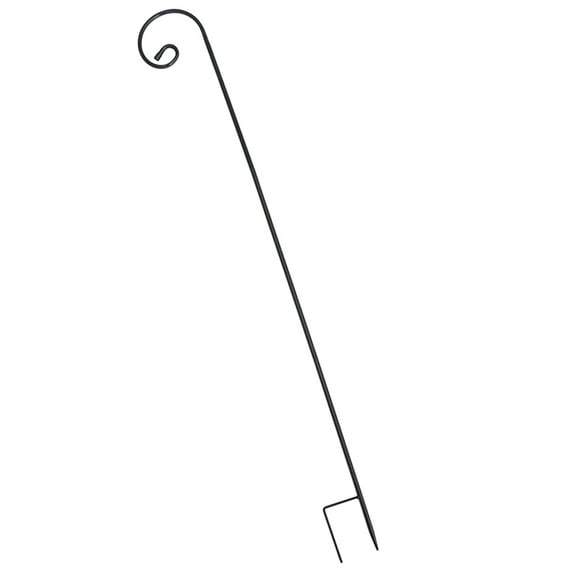WHAMVOX 1Set Iron Shepherd Hook for Hanging Flower Pots Garden Lantern Hangers Black Curved Vintage Look 47.2X3.9in