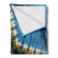 thumbnail image 2 of Ethnic Soft Flannel Fleece Throw Blanket, Star in Middle of Color Power Textured Ikat Pattern Print, Cozy Plush for Indoor and Outdoor Use, 50" x 70", Blue Orange, by Ambesonne, 2 of 5