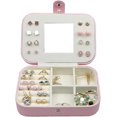thumbnail image 2 of 2 Layers With Mirror For Rings, Earrings, Necklaces, Bracelets, Storage Boxes (Pink), 2 of 4