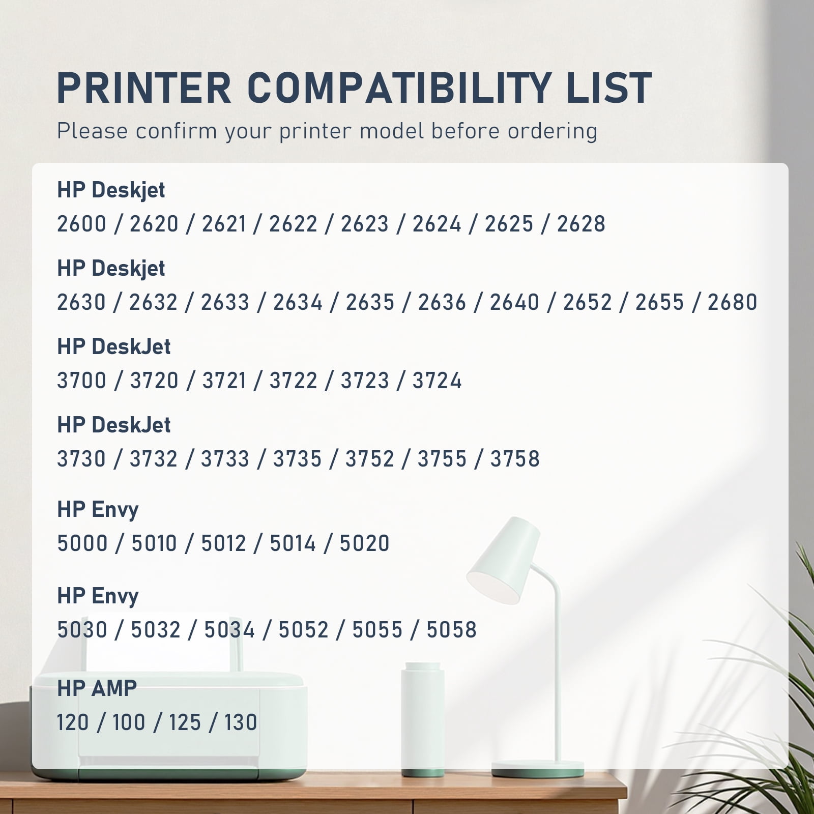 65XL 65 Ink Cartridges Compatible for HP Printer Ink 65 for Deskjet 2622 2624 2652 2655 3720 3721 3722 3723 3732 3758 Envy 5052 5058 (2 Black)
