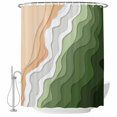 thumbnail image 2 of Abstract Shower Curtains for Bathroom, Forest Green Gradient Ocean Beach Waves Washable Fabric Shower Curtain with Hooks Waterproof Bathroom Decor Sets, 72 x 96 Inches, 2 of 9