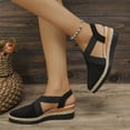 thumbnail image 4 of Dakaela Womens Wedges Sandals Closed Pointy Toe Platform Slip on Espadrille Elastic Criss Crooss Straps Slingback Summer Dressy Clogs Shoes Black 7.5, 4 of 9