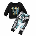 thumbnail image 1 of Ropa Para Bebés, Ropa Para Niños Pequeños, Otoño Invierno, Cuello Redondo, Letras De Dinosaurio, Manga Larga, Top, Pantalones, Traje Negro Odeerbi LM103-6956, 1 of 9
