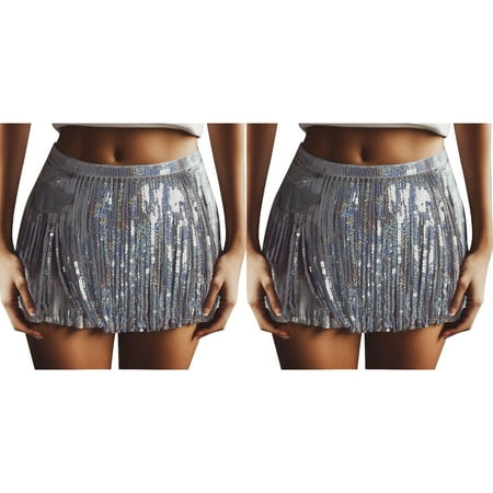 2 Pack Women Short Sequin Fringe Cover Up Skirt Beach Wrap Bikini Shiny Wraps Cover Ups For Swimwear Womens Kimono Cover Ups for Swimwear Linen Swim Cover up for Women Bathing Suit Cover up Dress for