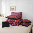 thumbnail image 6 of Manfei Bohemian Mandala Bedding Comforter Set 7pcs for Girls Women, Hippie Floral Flower King Bedding Sets, Purple Orange Bed Sheets, Ultra Soft Home Decor, 6 of 8