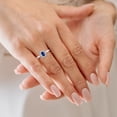 thumbnail image 6 of TimeLe$$ Classics Round and Emerald Cut Natural Sapphire Gemstone Ring in 14K White Gold (Size: 7), 6 of 6