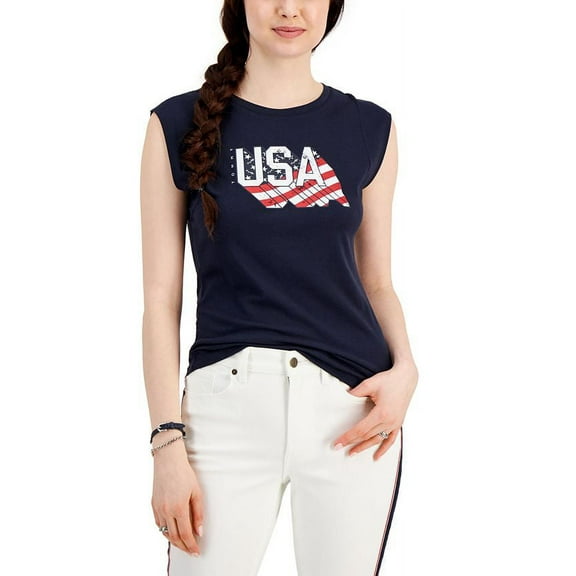 Tommy Hilfiger Womens Americana Tank Top Sky Captain XS