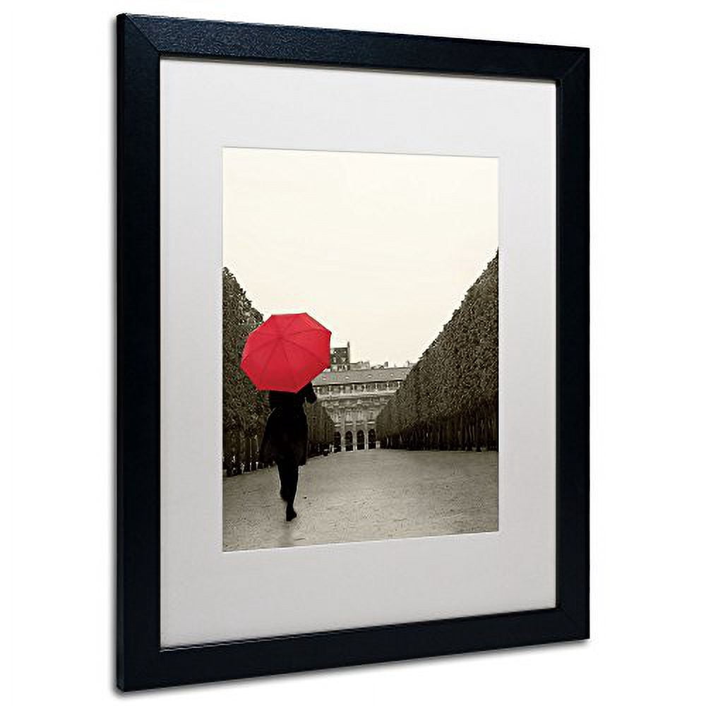 Trademark Fine Art "Paris Stroll I Feet" Canvas Art by Sue Schlabach, White Matte, Black Frame