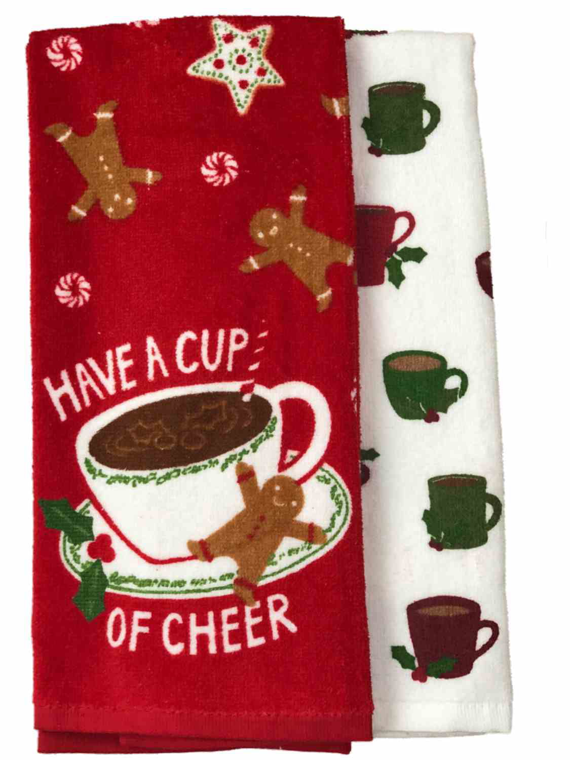 St Nicholas Square 2 Piece Set Kitchen Towels Tie Top Christmas Holiday Choice 