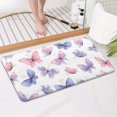 thumbnail image 4 of White Background Butterfly Pattern Bathroom Rugs Mat,Non Slip Microfiber Bathroom Rug,Rubber Backing,Soft Bathroom Mats for Bathroom Floor,Tub and Shower,17x30in(43x75cm), 4 of 5