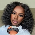 thumbnail image 5 of Wear and Go Glueless Wigs Human Hair Pre Plucked Deep Wave Bob Wig Human Hair Lace Front Wigs for Beginners Upgraded No Glue Pre Cut 4x4 Lace Closure Glueless Wigs for Black Women Human Hair 12 Inch, 5 of 8