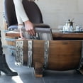 thumbnail image 4 of Barrel Coffee Table With Removable Glass Top - Wine/Whiskey/Bourbon Barrel Storage Table - Rustic Furniture, 4 of 6