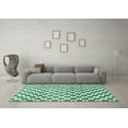 thumbnail image 3 of Ahgly Company Indoor Rectangle Checkered Turquoise Blue Modern Area Rugs, 6' x 9', 3 of 4