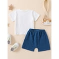 thumbnail image 2 of Toddler Baby Boy 4th of July Outfit Short Sleeve American Flag Letter T-Shirt Top Shorts 2Pcs Summer Clothes Set, 2 of 8